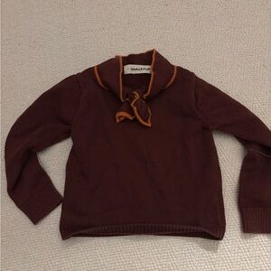 Misha And Puff Scout Style Maroon Sweater with Orange Trim